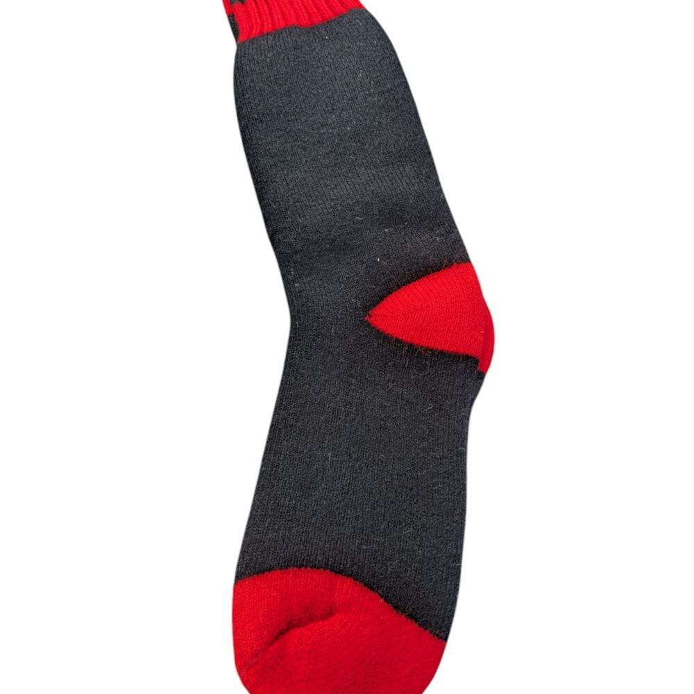 Vintage Very Thick Black & Red Tall Socks Striped